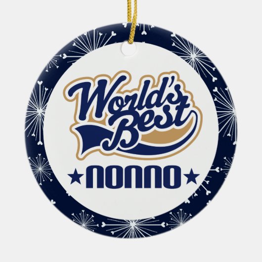 Nonnoの祖父(世界のベスト)のクリスマスのギフト セラミックオーナメント (正面)