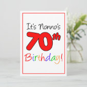 Nonnoの70歳誕生日パーティー 招待状 (スタンド正面)