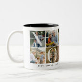 Nonno 最高の Ever、10枚のフォトグリッドギフトfor Grandpa ツートーンマグカップ (左)