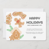 NonPhotoベーカリージンジャーブレッドサンキューホリデーカード 招待状 (正面)