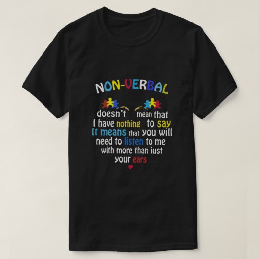 NONVERBAL AUTISM Tシャツ (デザイン正面)
