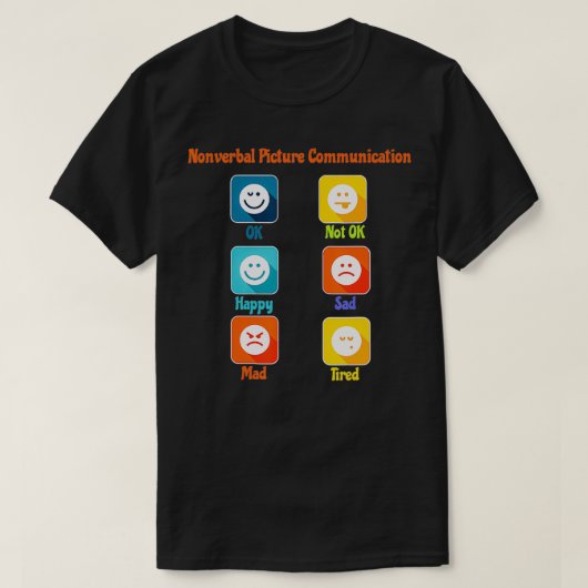 Nonverbal Picture Communication Autism ABA SLP Spe Tシャツ (デザイン正面)