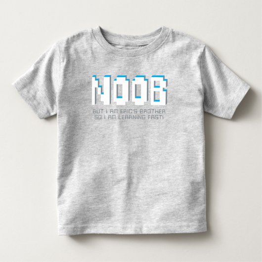 Noob pixeliated文字若いゲーマー兄弟Tシャツ トドラーTシャツ (正面)