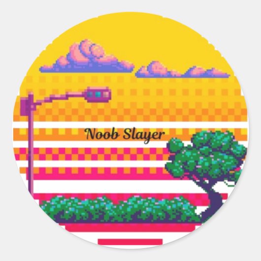 NOOB SLAYER ゲーマーステッカー ラウンドシール (正面)
