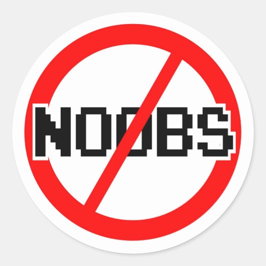 NOOBS -ギーク/ハッカー/pc/コードモンキー ラウンドシール (正面)