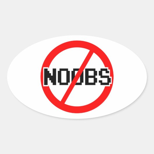 NOOBS -ギーク/ハッカー/pc/コードモンキー 楕円形シール (正面)