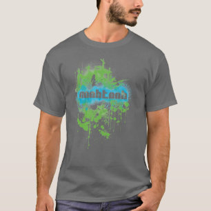 NooBToobのグランジな灰色 Tシャツ