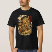 Noodle Tengu – Japanese Myth Monster Made of Ramen Tシャツ (正面)