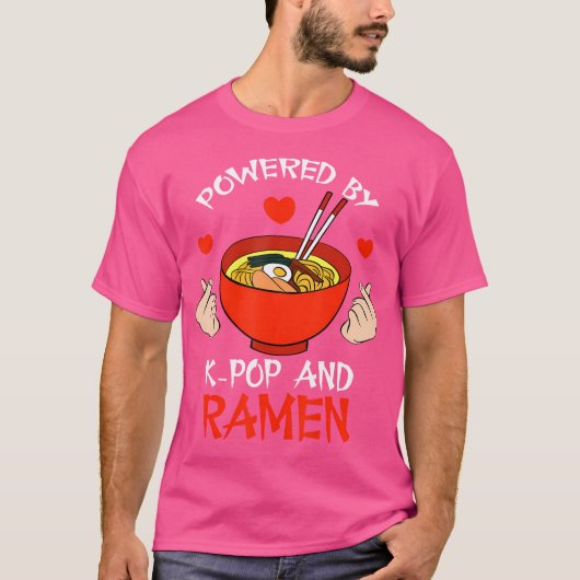 Noodles Lovers Cute Powered By K-Pop And Ramen Tシャツ (正面)