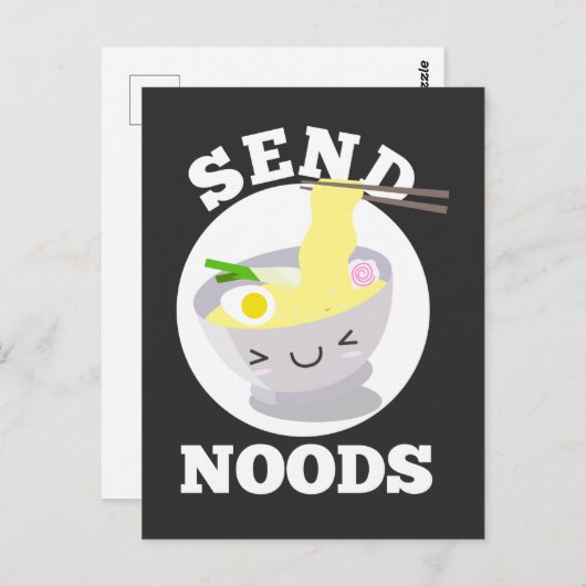 Noodsアジアかわいいラーメン丼食を送る ポストカード (正面/裏面)