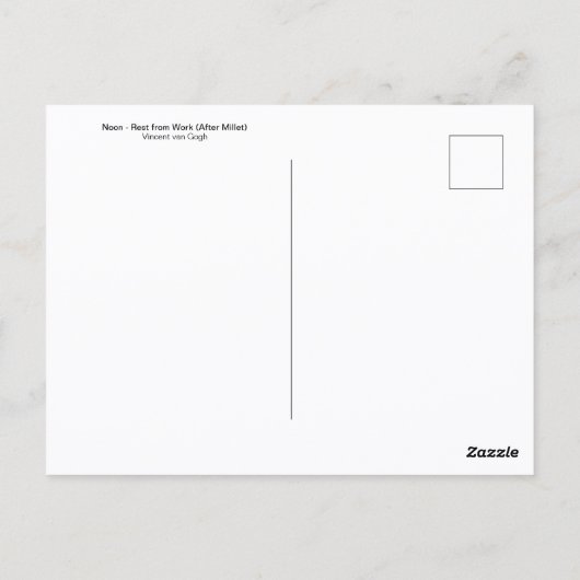 Noon Rest from Work Vincent vanゴッホ ポストカード (裏面)