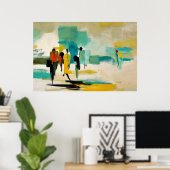 Noontide Vibrance – Abstract Figures ポスター (ホームオフィス)