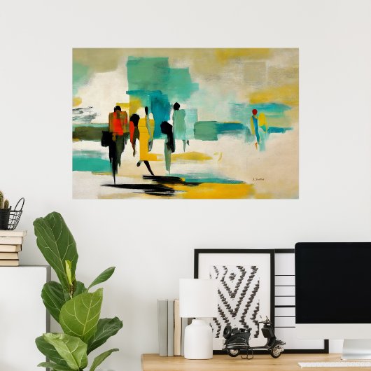 Noontide Vibrance – Abstract Figures ポスター (ホームオフィス)