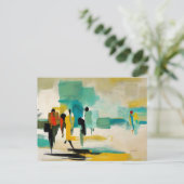 Noontide Vibrance – Abstract Figures ポストカード (スタンド正面)
