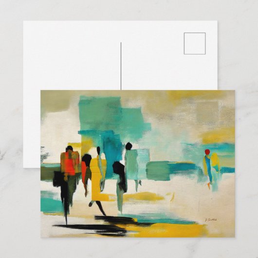 Noontide Vibrance – Abstract Figures ポストカード (正面/裏面)