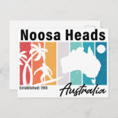 Noosaヘッズオーストラリアヴィンテージレトロお土産80s ポストカード (正面/裏面)