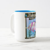 Noosa Australiaヴィンテージ旅行ポスター ツートーンマグカップ (正面左)