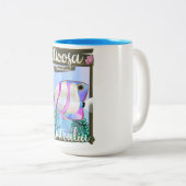 Noosa Australiaヴィンテージ旅行ポスター ツートーンマグカップ (正面右)