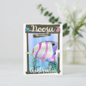 Noosa Australiaヴィンテージ旅行ポスター ポストカード (スタンド正面)