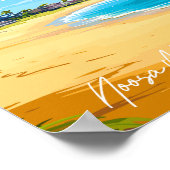 Noosa Main Beach Australia vintage travel place ポスター (角)