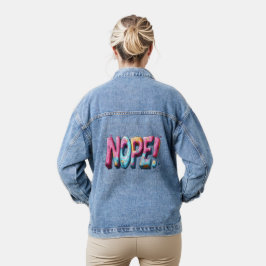 NOPEおもしろいカラフル文字 デニムジャケット