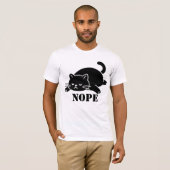 NOPE ネコ 面白Tシャツ ネコ好きのための Tシャツ (正面フル)