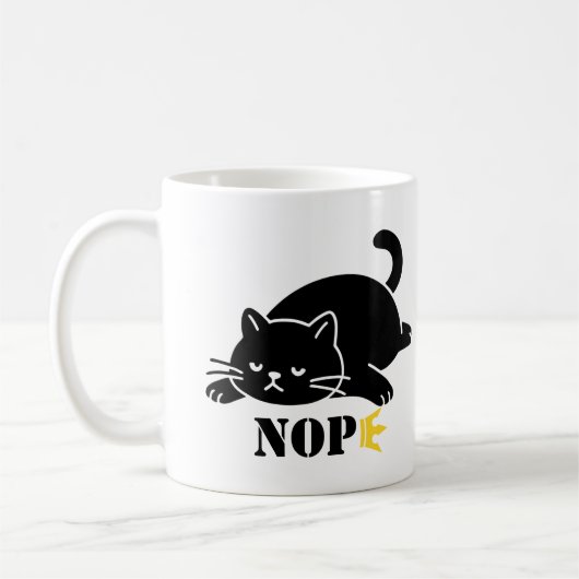 NOPE Cat Funny for Cat Lovers コーヒーマグカップ (左)