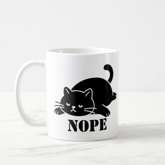 NOPE Cat Funny for Cat Lovers コーヒーマグカップ (左)