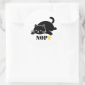 NOPE Cat Funny for Cat Lovers ラウンドシール (バッグ)