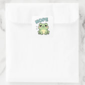 Nope Frog Sticker Cute Shaking Head Frog Funny Mem スクエアシール (バッグ)