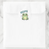Nope Frog Sticker Cute Shaking Head Frog Funny Mem ラウンドシール (バッグ)