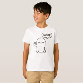 Nope Ghost | Funny Minimal Kids T-Shirt Tシャツ (正面フル)