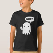 Nope Ghost | Funny Minimal Kids T-Shirt Tシャツ (正面)