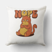 NOPE Grumpy Cat Throw Pillow クッション (正面)