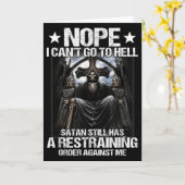 Nope I Can't Go To Hell Satan Still Has Restrainin カード (黄色い花)