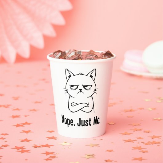 Nope Just No Cat – Funny Coffee Cup for Cats lover 紙コップ (インサイチュ)
