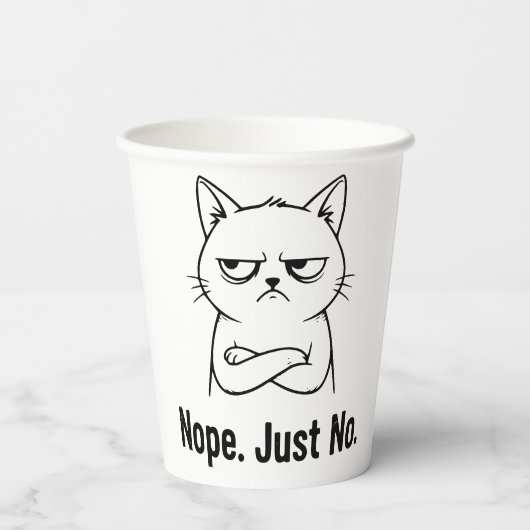 Nope Just No Cat – Funny Coffee Cup for Cats lover 紙コップ (裏面)