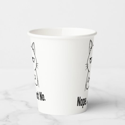 Nope Just No Cat – Funny Coffee Cup for Cats lover 紙コップ (左)