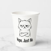 Nope Just No Cat – Funny Coffee Cup for Cats lover 紙コップ (正面)