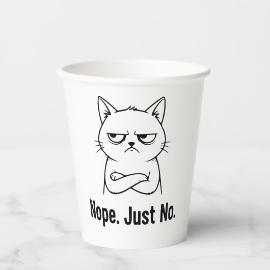 Nope Just No Cat – Funny Coffee Cup for Cats lover 紙コップ (正面)