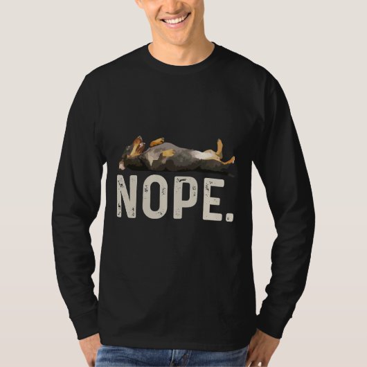 Nope Lazy Dachshund Tシャツ (正面)