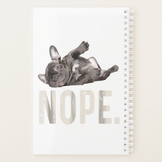 Nope Lazy French Bulldog Lover Gift プランナー手帳 (裏面)