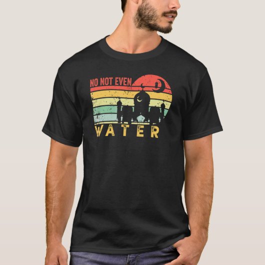 Nope No Even Water Ramadan Kareem Muslim Mubarak V Tシャツ (正面)