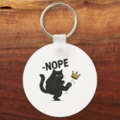 Nope No Kings In America Black Cat Pro Democracy S キーホルダー (正面)