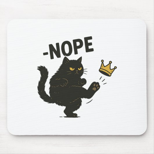 Nope No Kings In America Black Cat Pro Democracy S マウスパッド (正面)