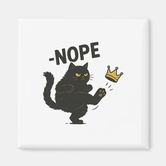 Nope No Kings In America Black Cat Pro Democracy S マグネット (正面)