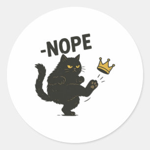 Nope No Kings In America Black Cat Pro Democracy S ラウンドシール