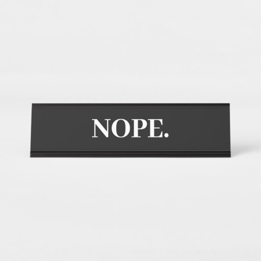 Nope No Office名おもしろいプレート デスクネームプレート (正面)
