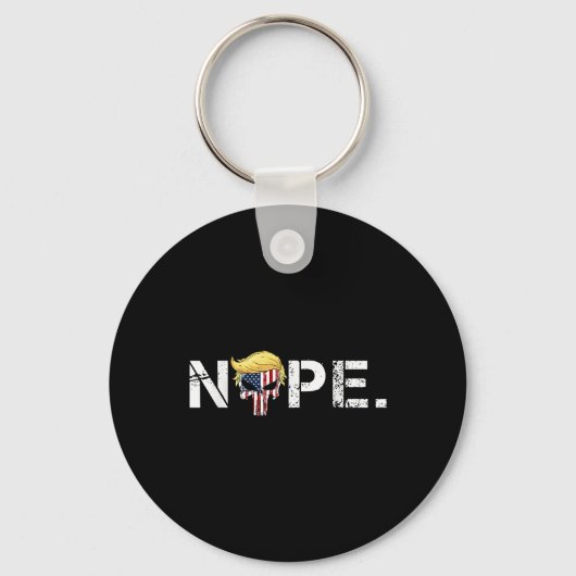 Nope Not Again Trump おもしろい Apparel Nope Not Again キーホルダー (正面)