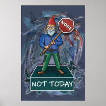 Nope Not TodayミームFeating Grampy格言ポスター